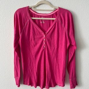 So Henley Long Sleeve Women's XL Vintage Y2K 2000s Bella Swan Casual Pink 00s